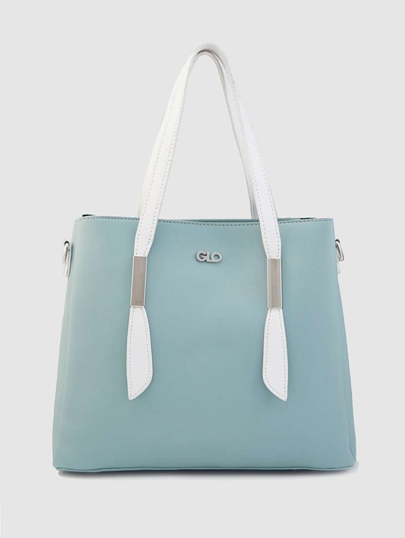 Women Blue Leatherette (Pu) Handbag