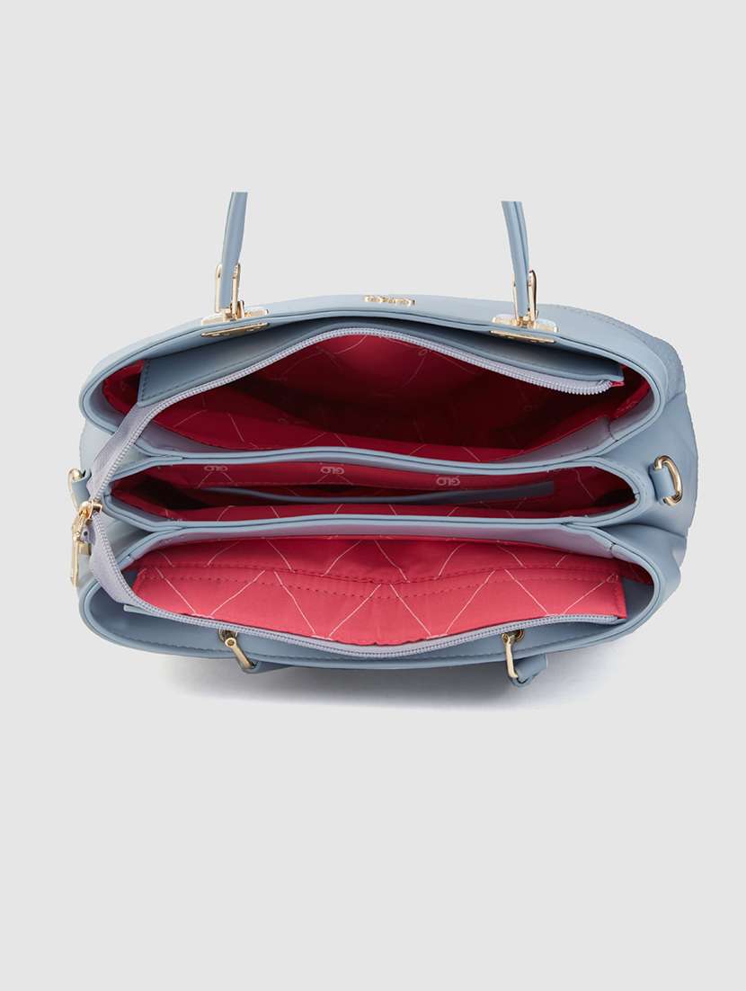 Women Blue Leatherette (Pu) Handbag