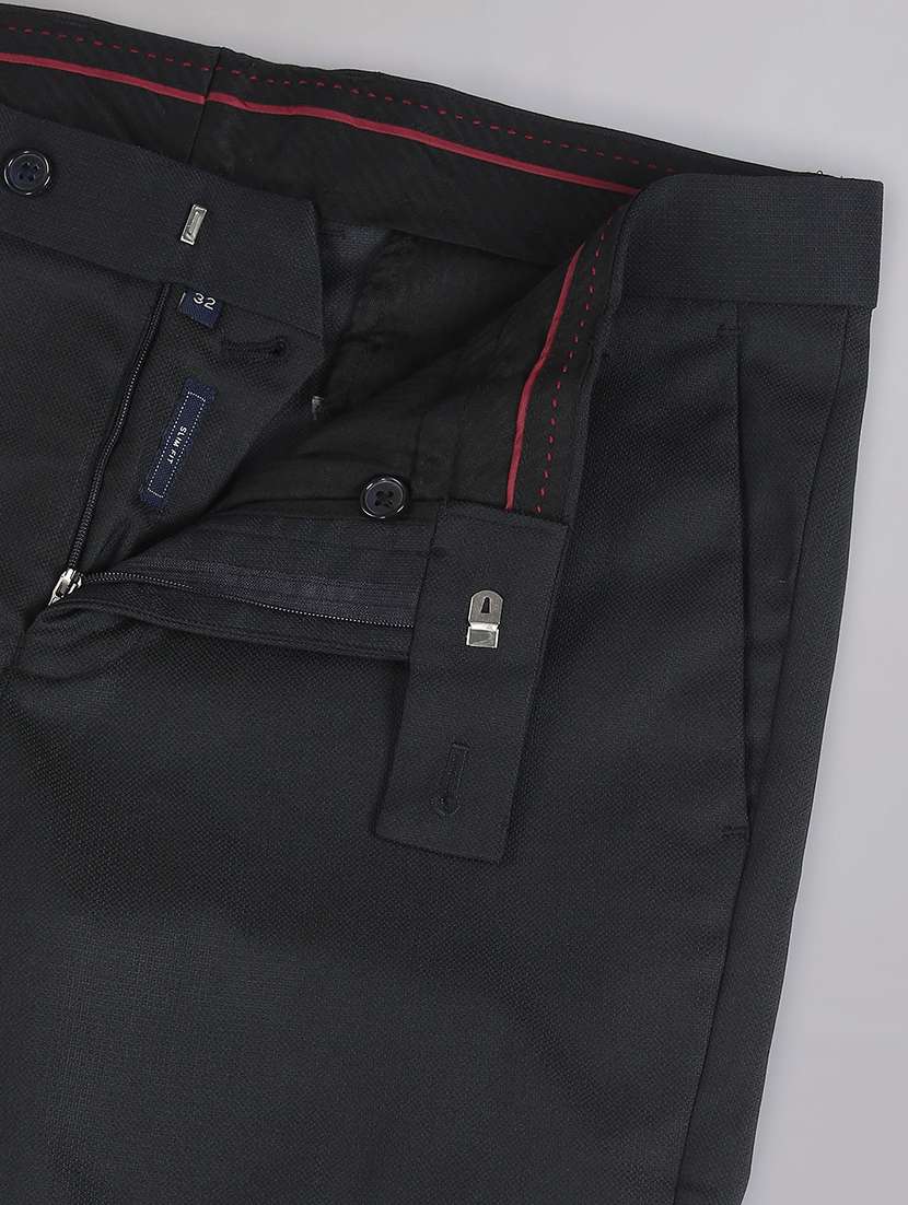 Men Mid Rise Solid Formal Trouser
