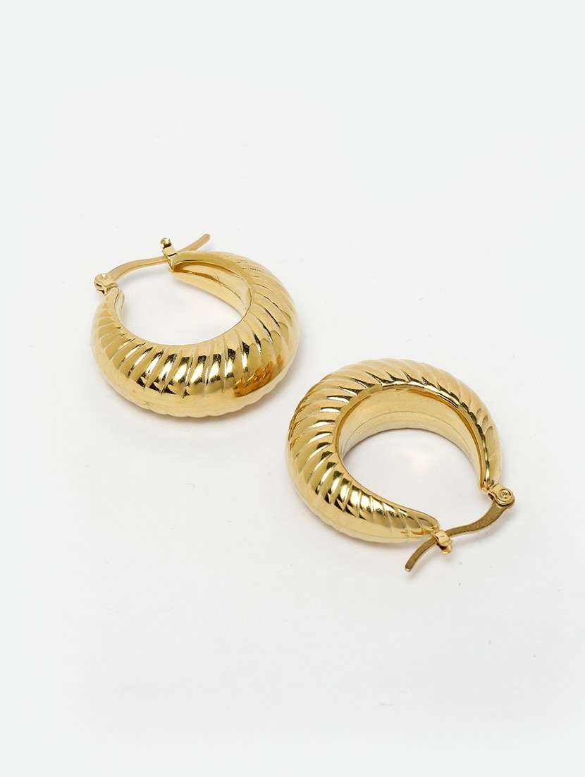 Women Gold Metal Hoops 