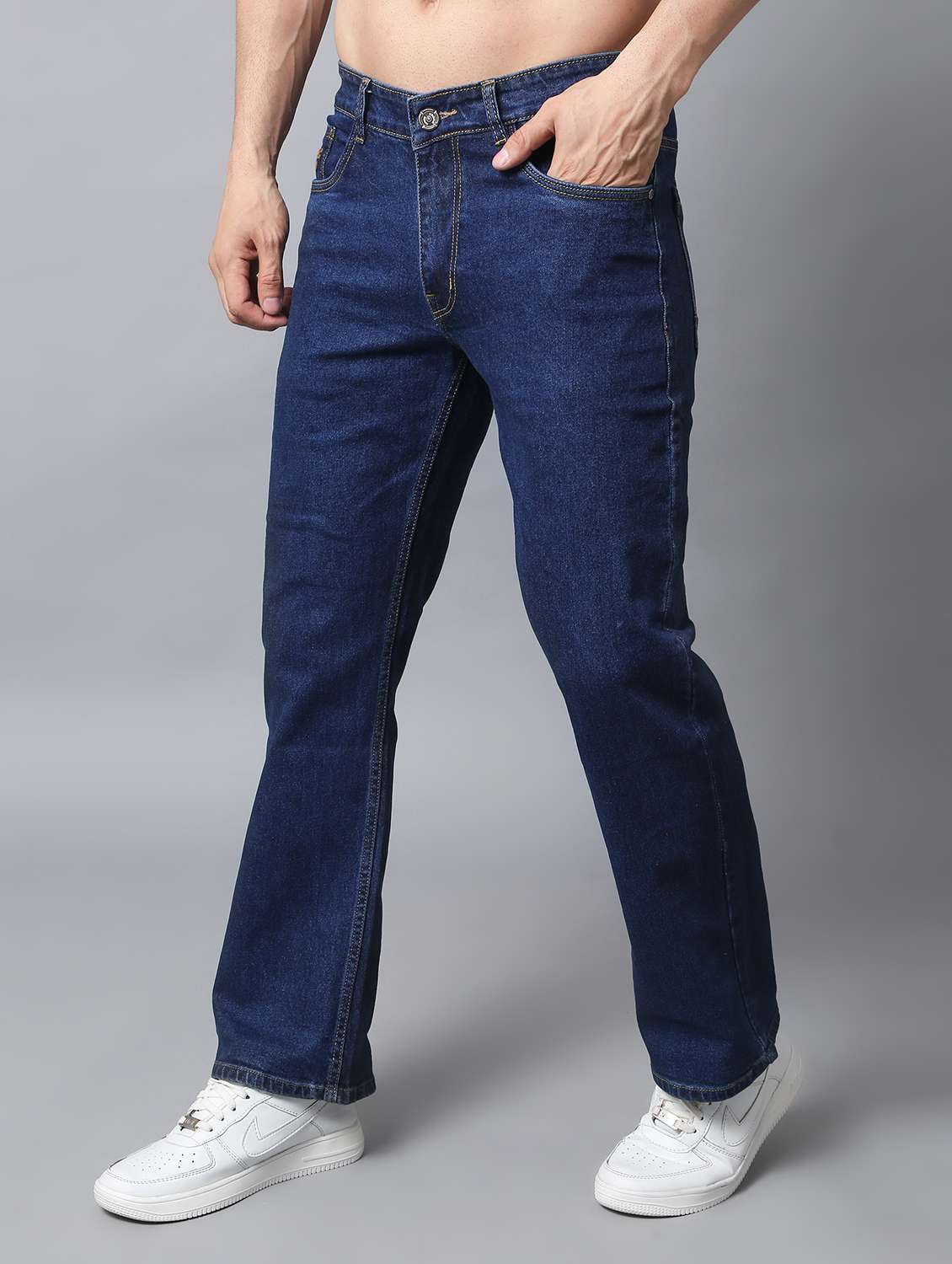 Men Mid Rise Plain Jeans
