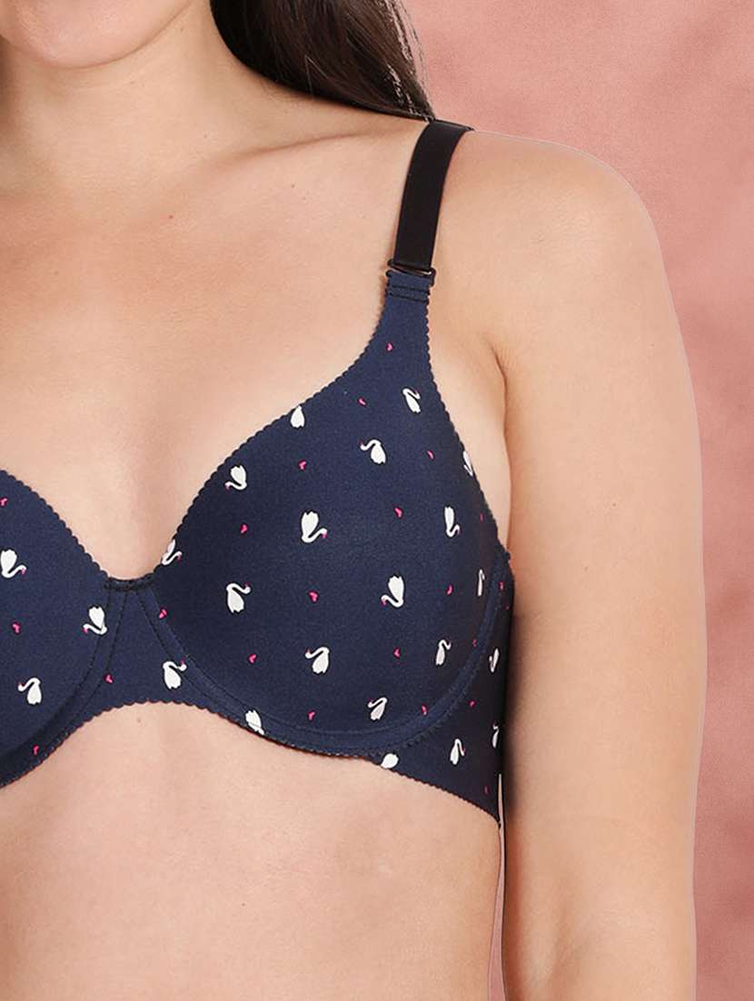 Blue Printed T Shirt Bra