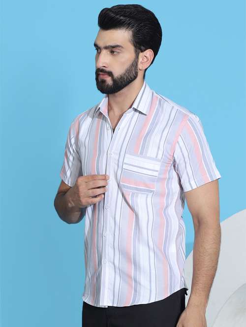 Men Striped Cotton Casual Shirt
