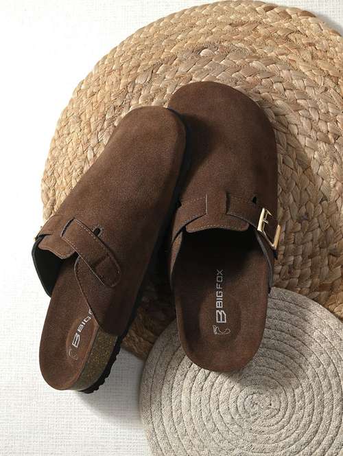 Men Black Slip On Mule