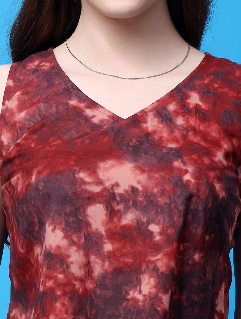 Women Tie & Dye Top And Shorts Co Ord Set