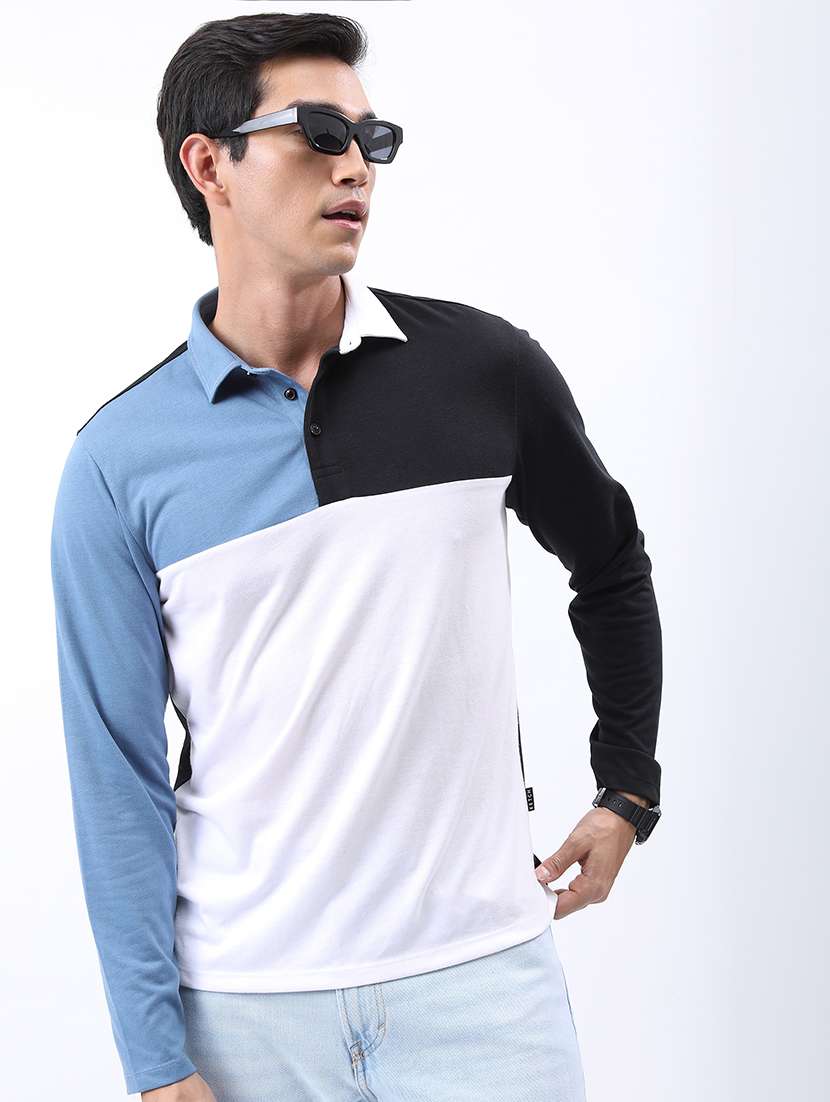 Men Color Block Polo T Shirt