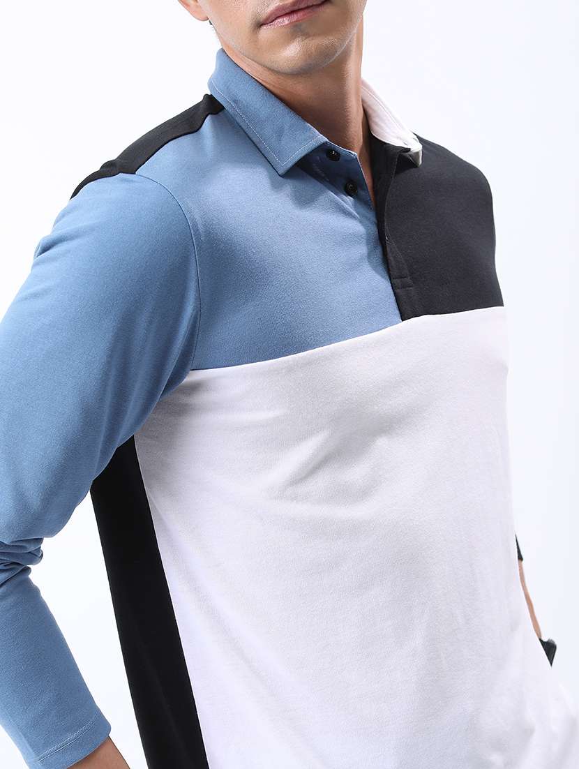 Men Color Block Polo T Shirt