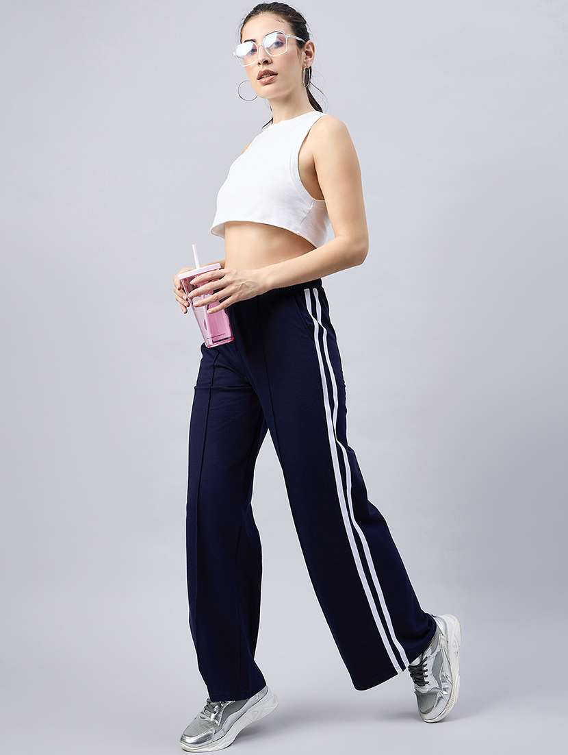 Blue Solid Track Pant