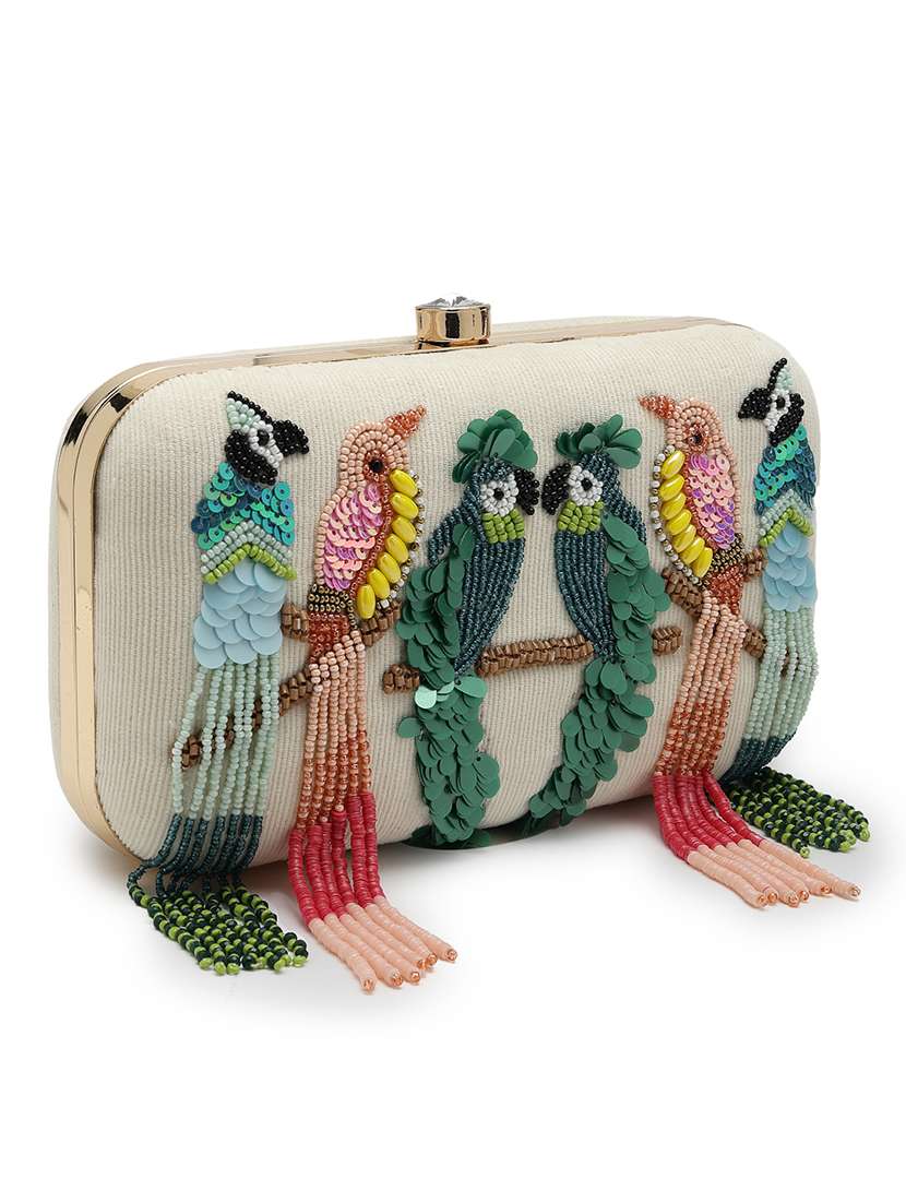 Women Embellished Box Clutch
