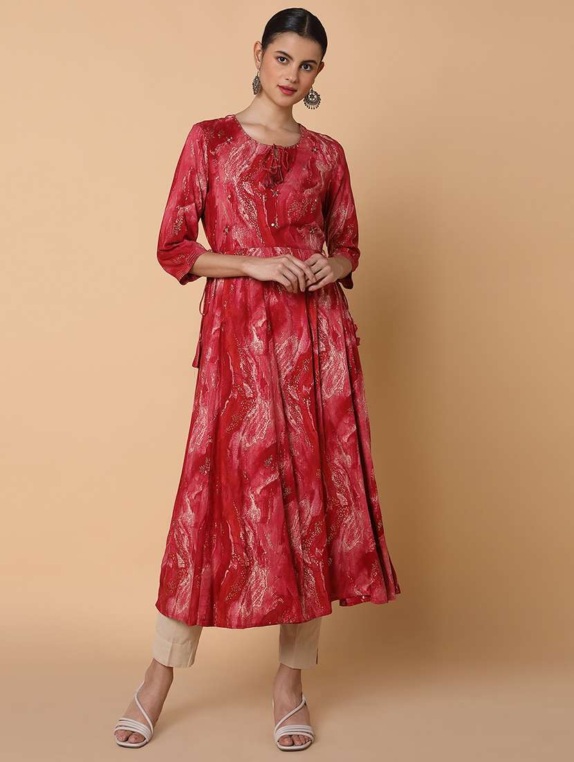 Women Three Quarter Sleeve Anarkali Kurta