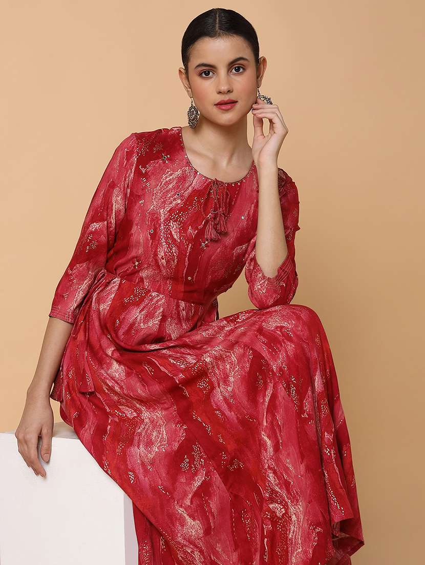 Women Three Quarter Sleeve Anarkali Kurta