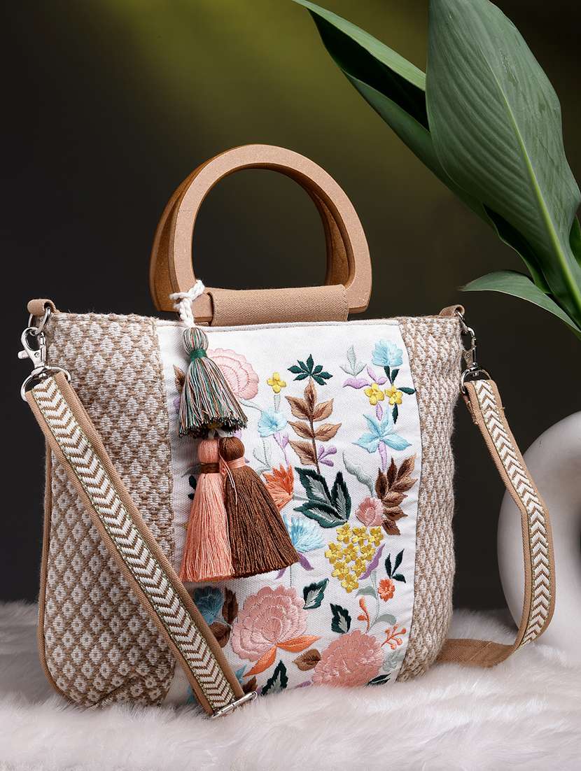 Women Cotton Embroidered Handbag