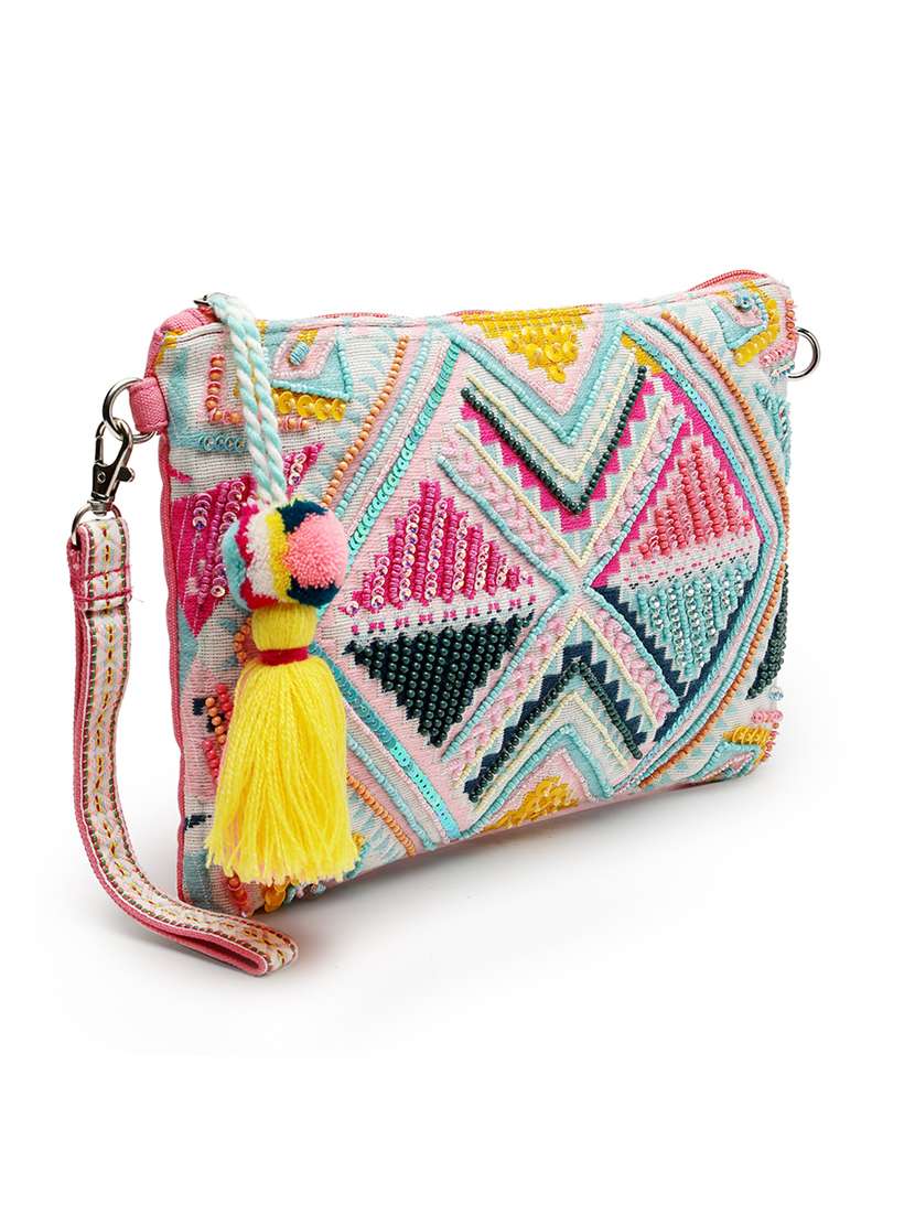 Women Cotton Embellished Sling Bag
