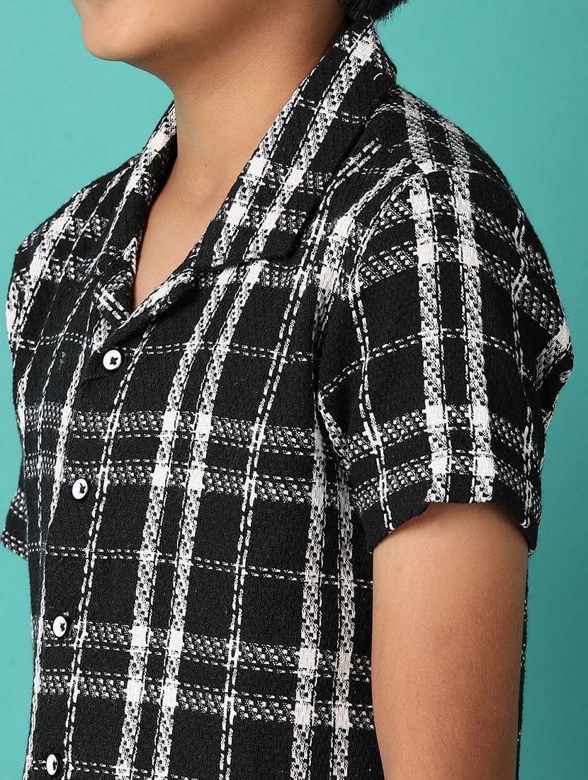 Boys Checked Printed Collared Shirt