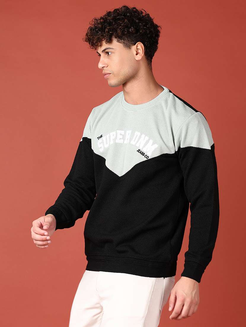 Men Color Block Long Sleeve Regular Fit Sweatshirt