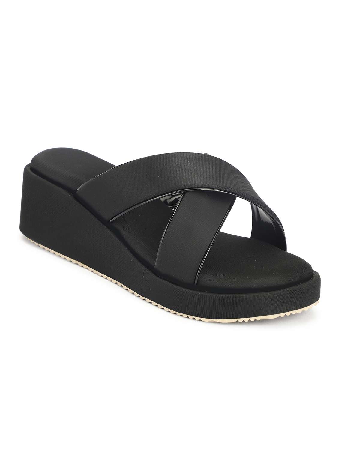 Women Black Platforms Wedge