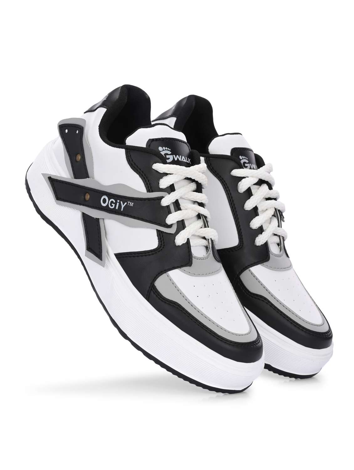 Men Black Lace Up Sneaker Shoes