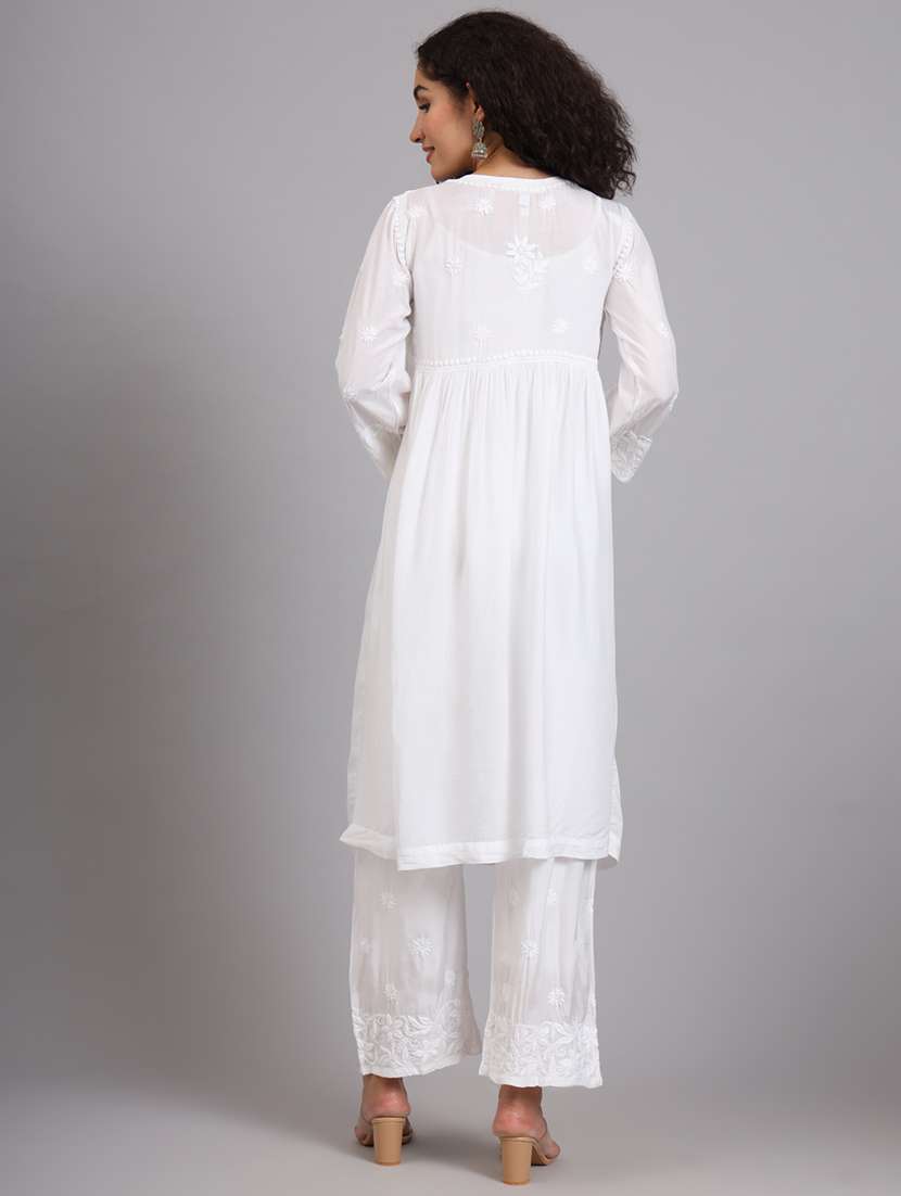 Women Chikankari Kurta Pant Set 