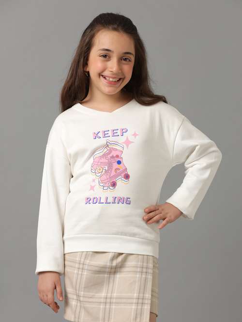 Girls Front Print Long Sleeve Sweatshirt