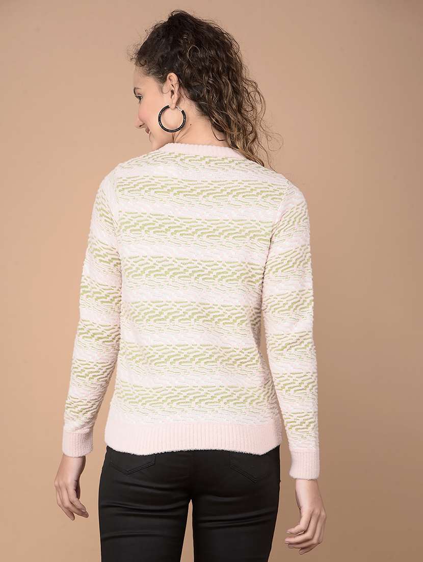 Women Striped Long Sleeve Pullover