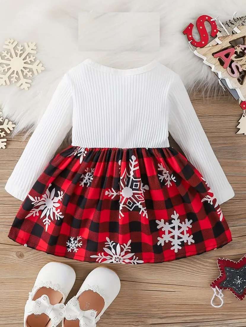 Girls Printed Round Neck Frock
