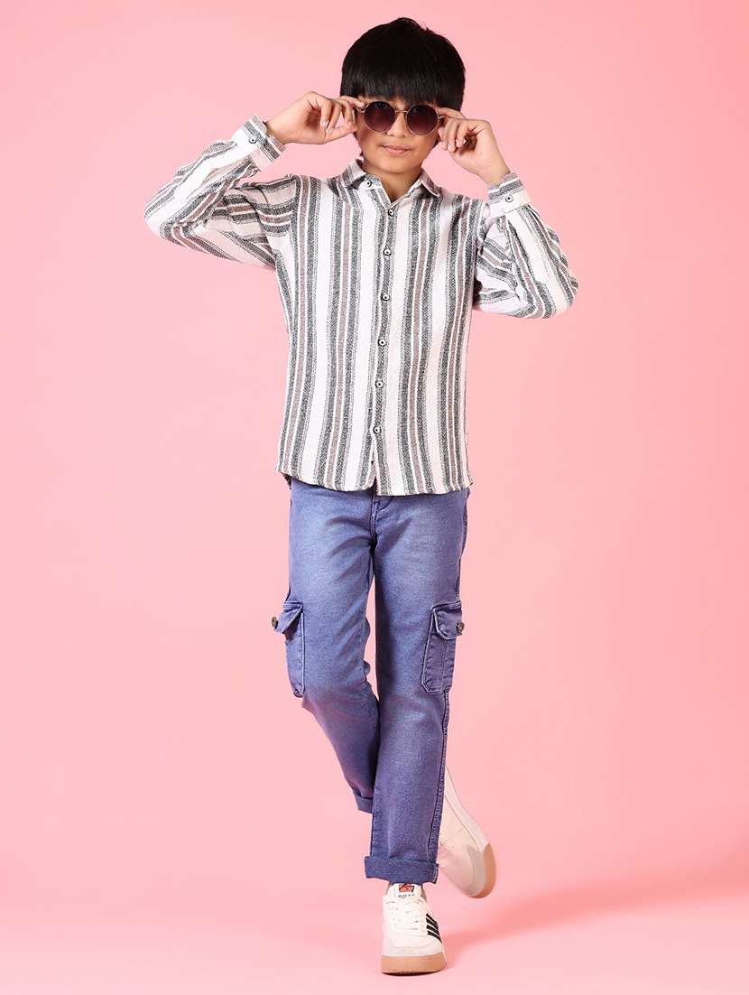 Boys Long Sleeves Striped Shirt