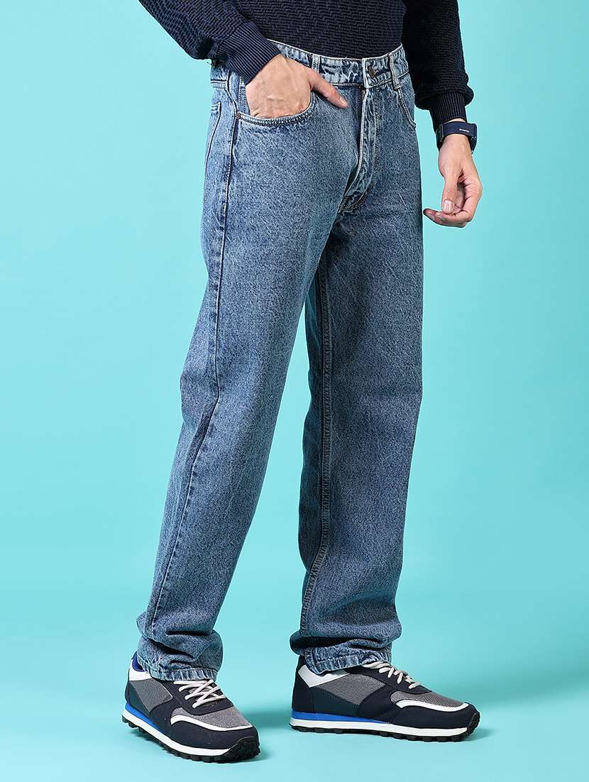 Men Plain Mid Rise Staight Fit Jeans
