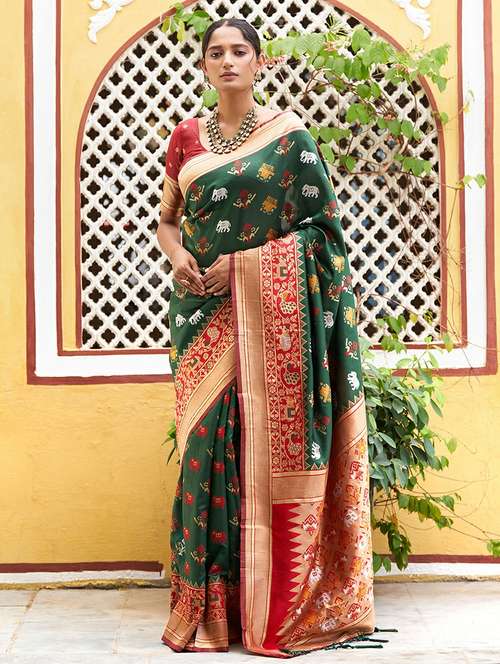 Women Self Design Patola Saree With Blouse