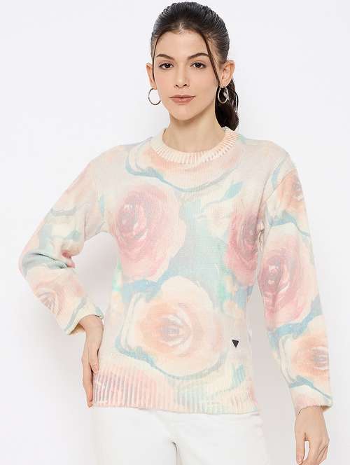 Women Self Designed Long Sleeves Pullover