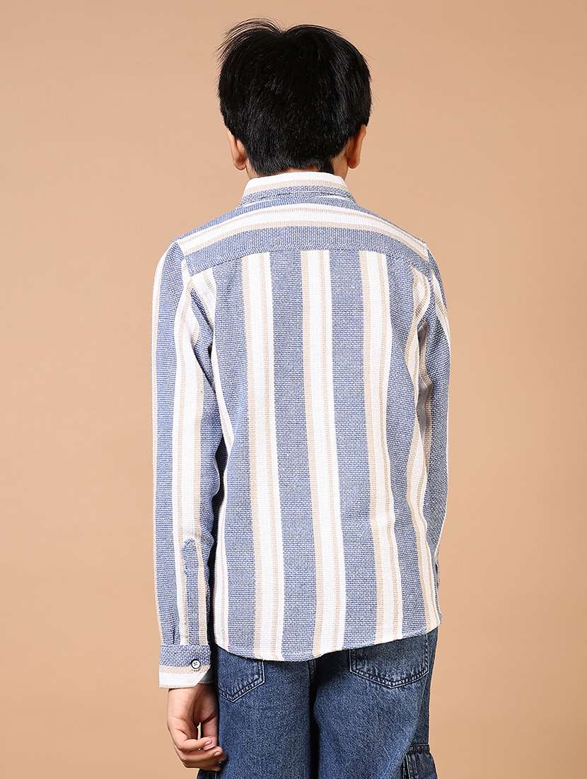 Boys Striped Long Sleeve Casual Shirt