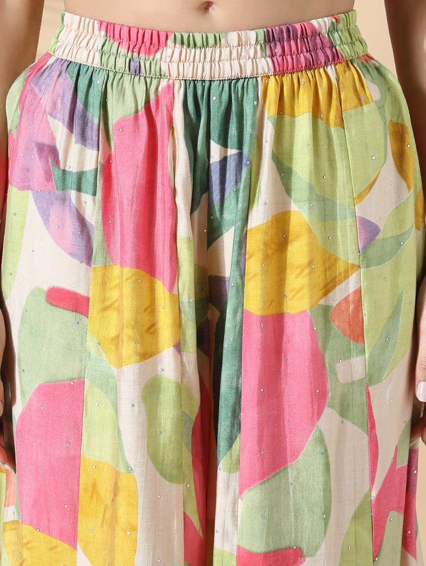 Women Printed Top And Trouser Co Ord Set