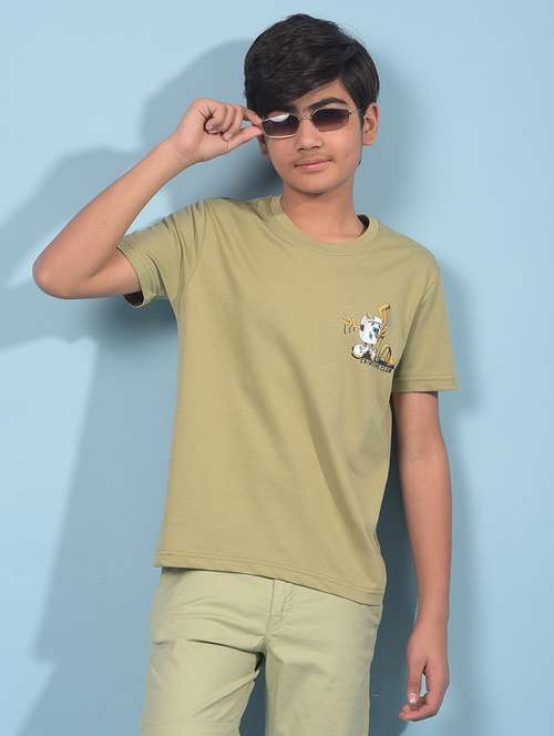 Boys Front & Back Printed Round Neck T Shirt