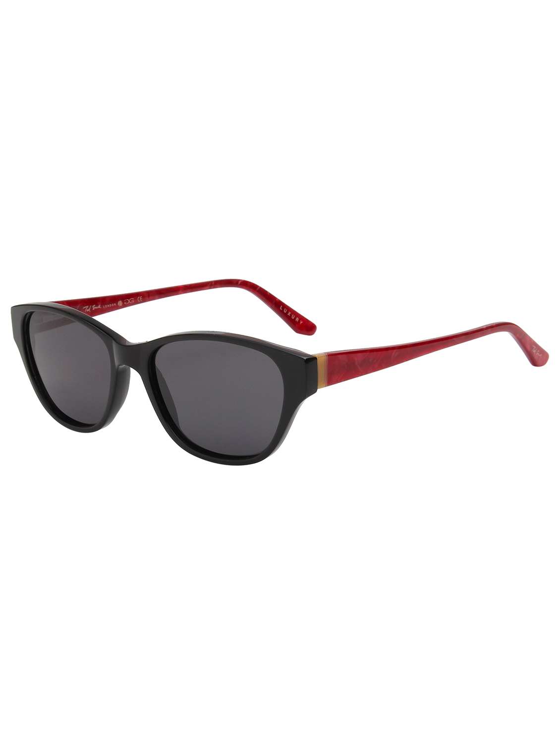 Ted Smith Women Black Premium Italian Acetate Sunglasses With Polarized Lenses.