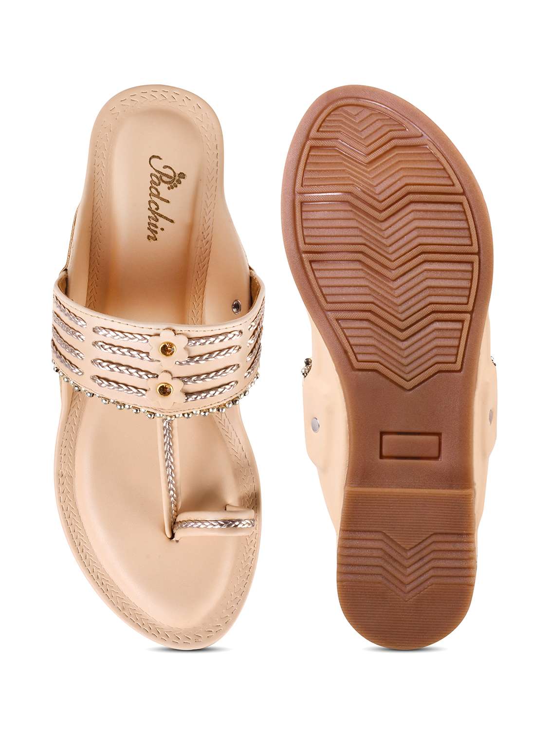 Pink Pu One Toe Kolhapuris