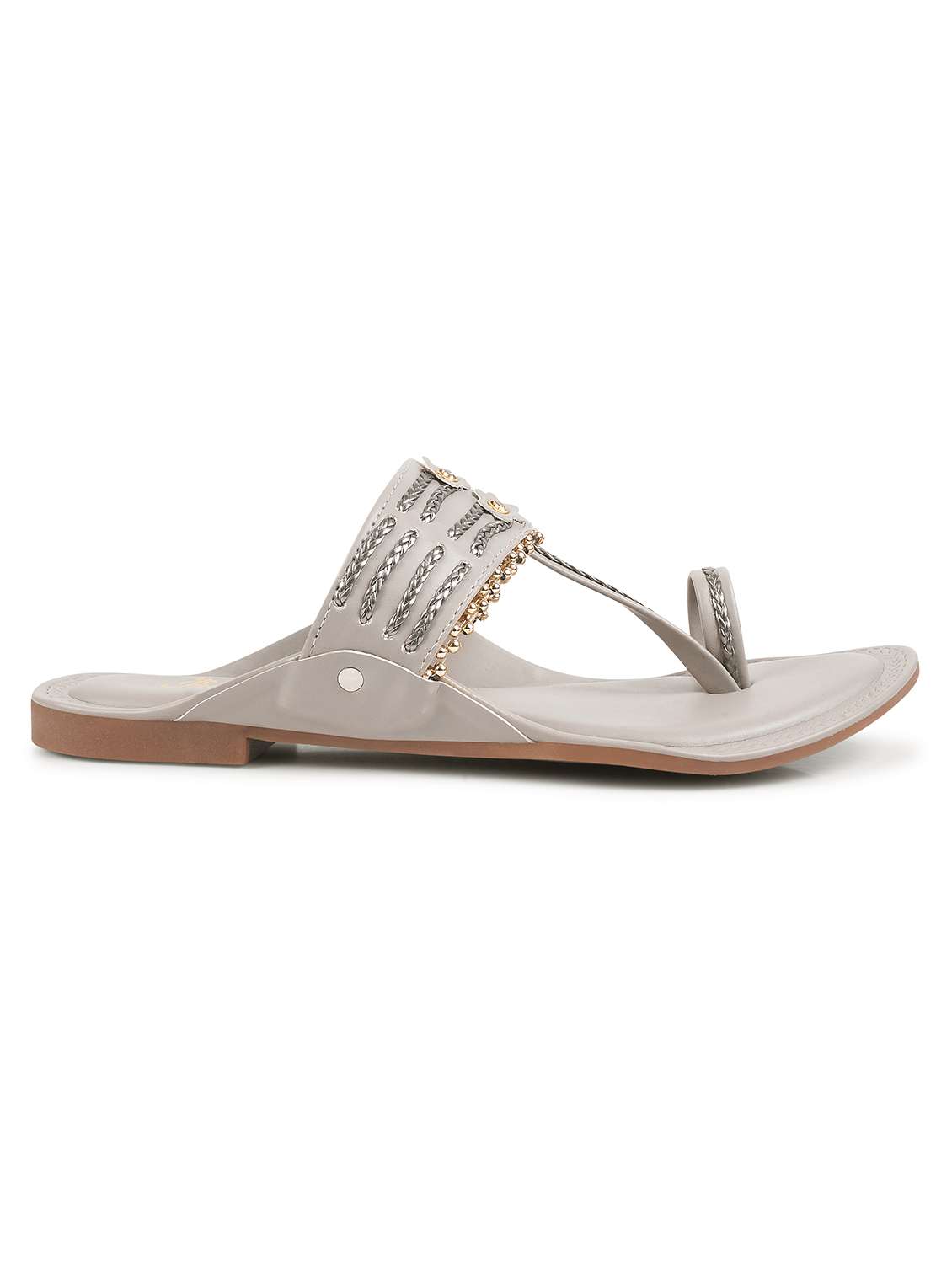 Grey Pu One Toe Kolhapuris