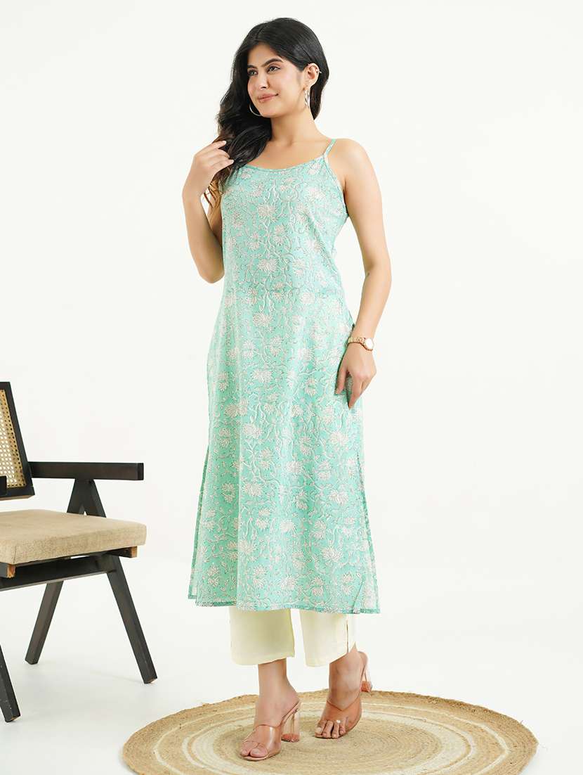 Women Floral Shoulder Strap A Line Tkurta