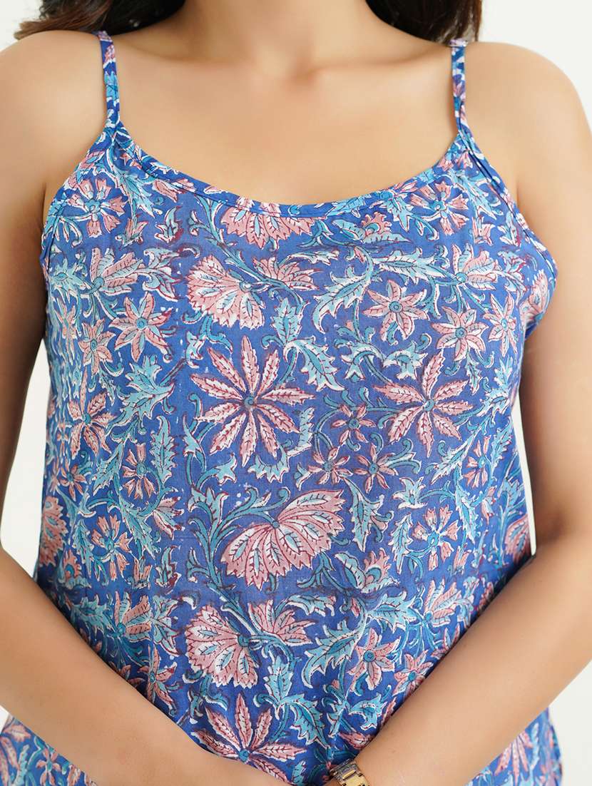 Women Floral Shoulder Strap A Line Tkurta