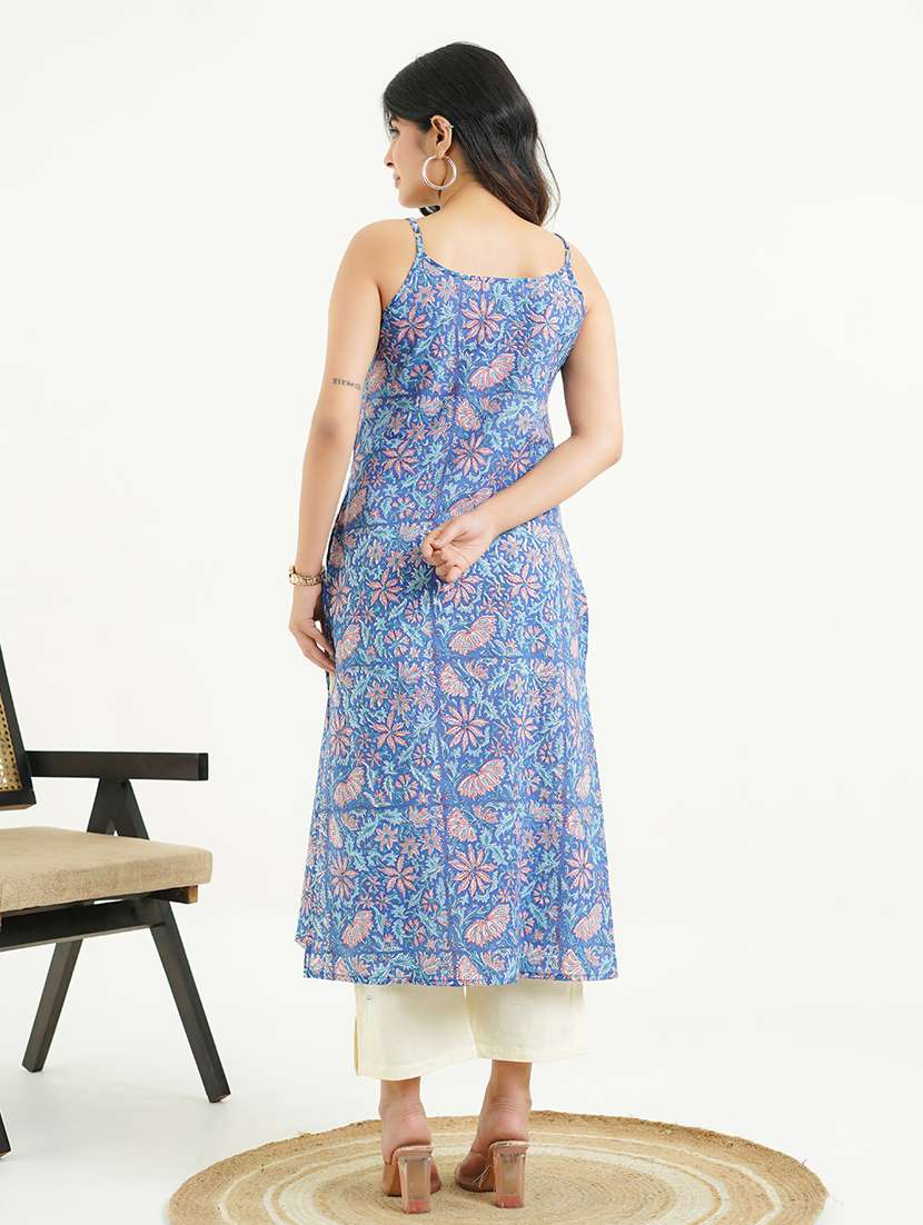 Women Floral Shoulder Strap A Line Tkurta