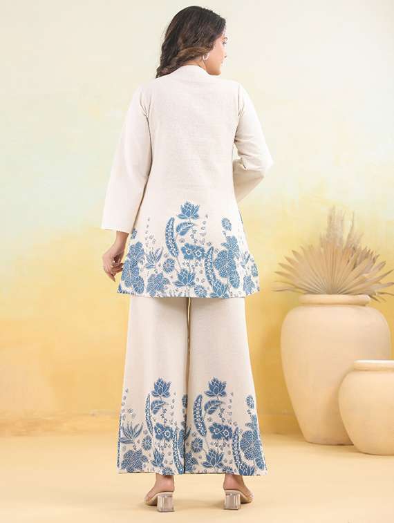 Women Floral Long Sleeve Ethnic Co Ord Set