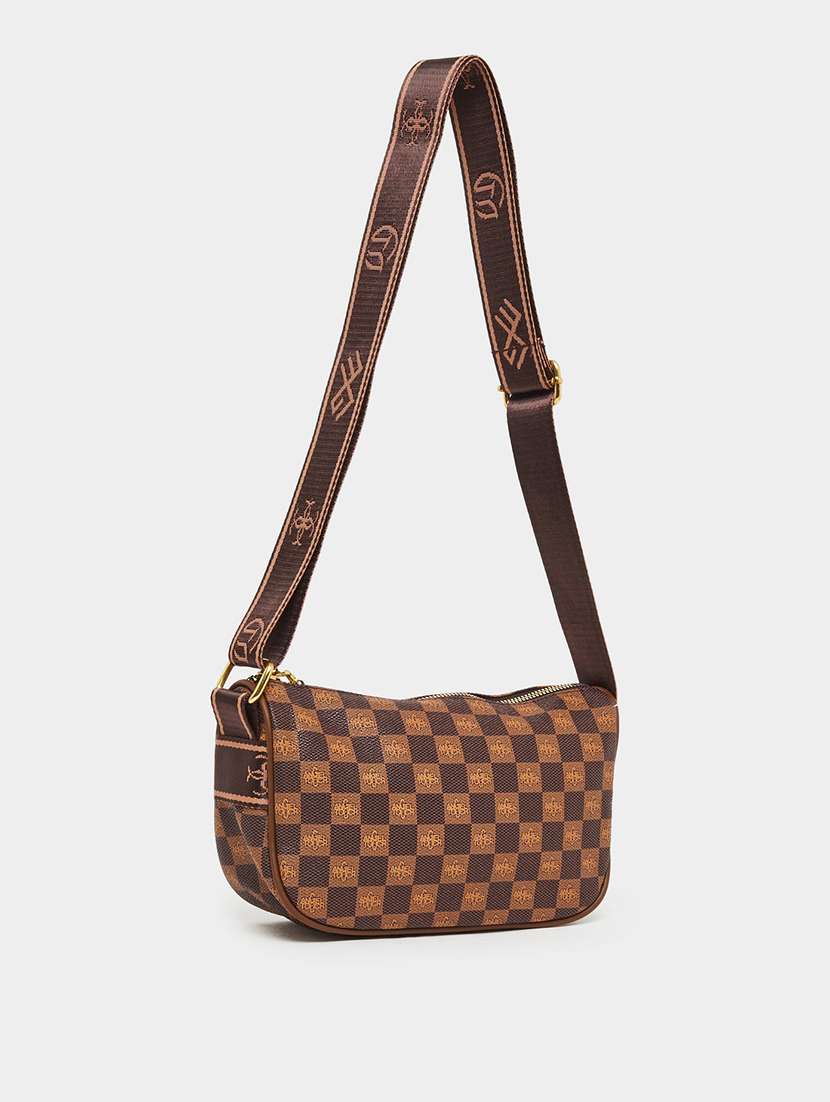 Women Brown Printed Sling Bag