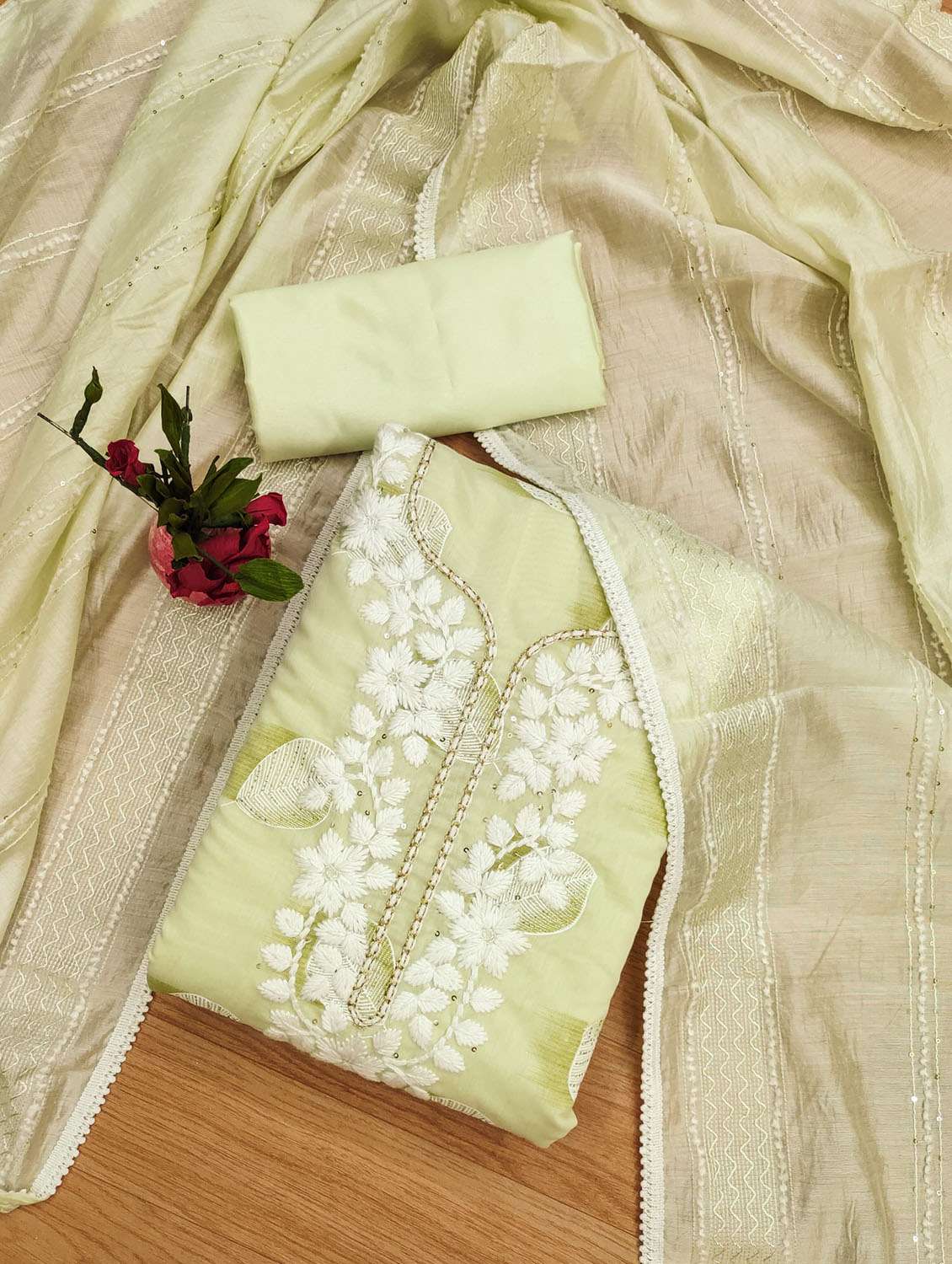 Women Printed Embroidered Unstitched Suit Set
