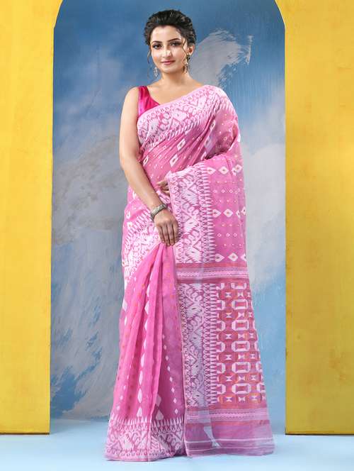 Women Self Design Jamdani Saree