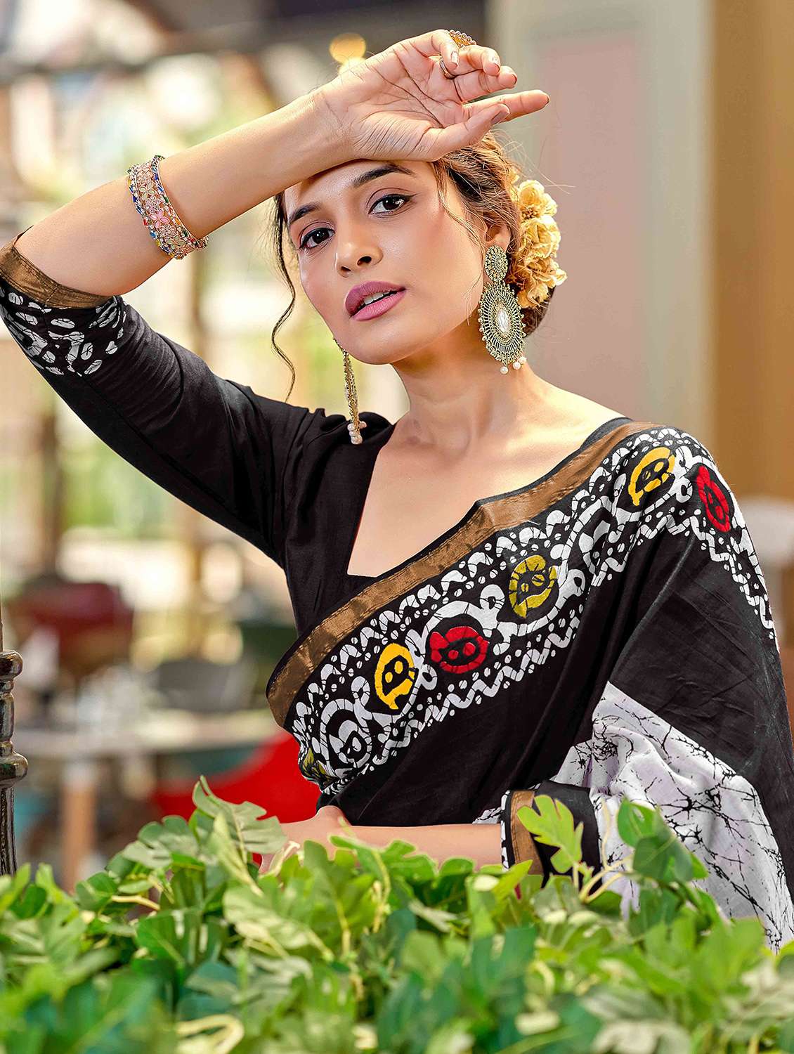 Women Printed Casual Wear Saree With Blouse