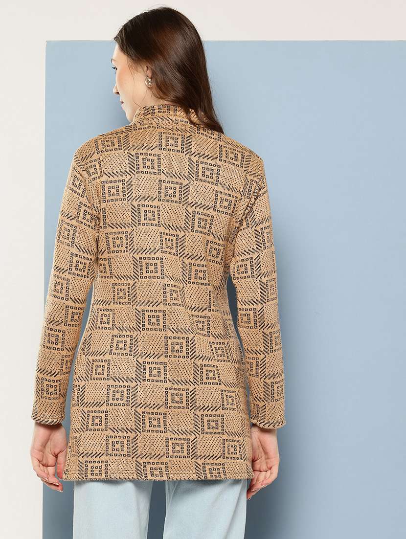 Women Self Design Long Sleeve Cardigan