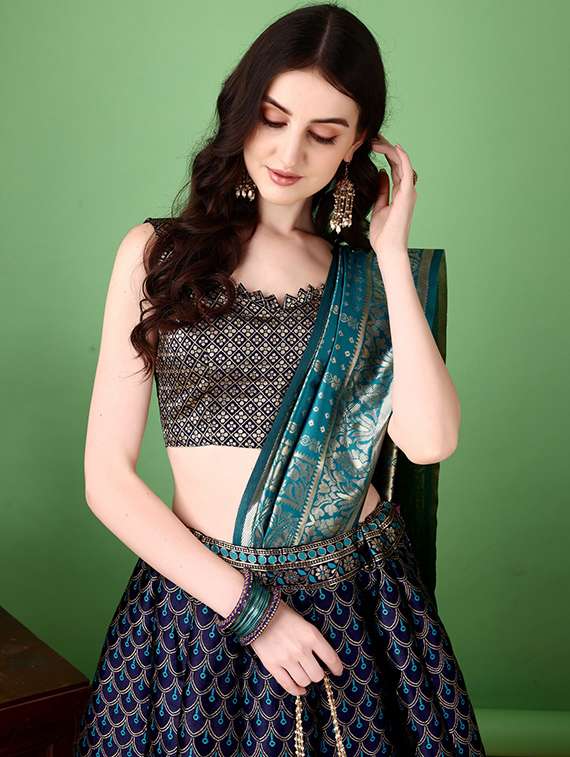 Women Self Designed Flared Lehenga Choli With Duppata Set