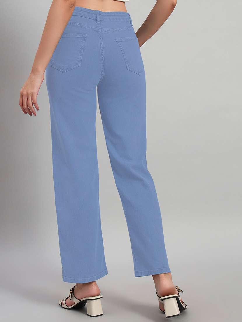 Women Solid High Rise Staright Fit Jeans  