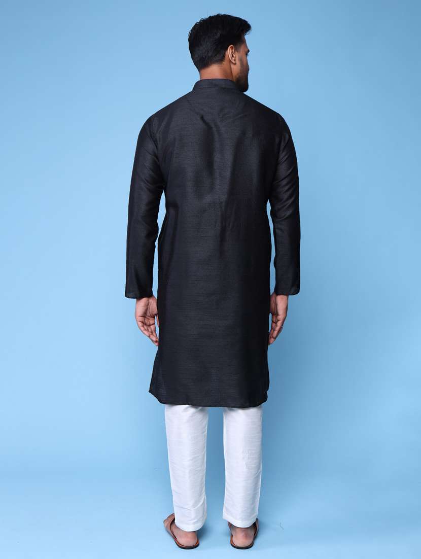 Men Mandarin Neck Kurta Pyjama Ethnic Wear Set