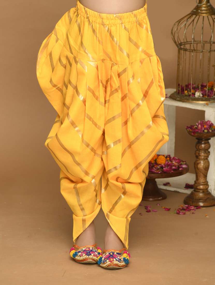 Girls Foil Print Kurta And Dhoti Set
