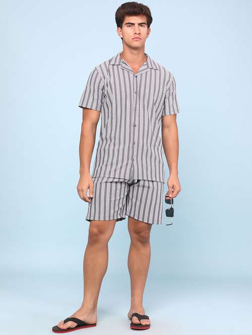 Grey Polyester Combos Coord Set